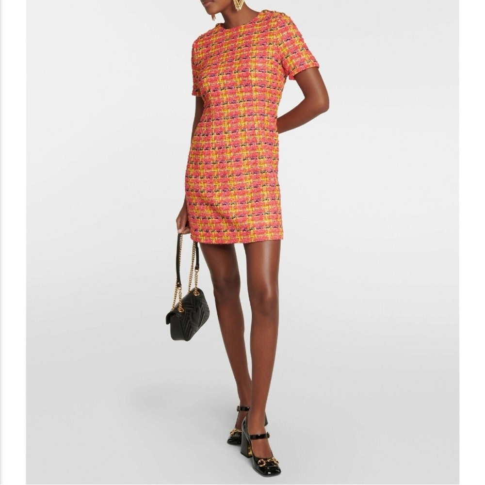 Gucci Neon Lame Tweed Fuchsia & Yellow NWT (detached)